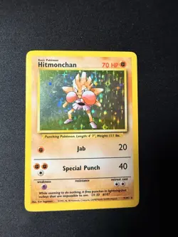 Pokemon TCG Hitmonchan Holo Rare Shadowless Base Set 7/102 - Image 1