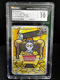 CGC 10 Gimmighoul 198/182 Pokemon Paradox Rift 2023 Illustration Rare Holo - Image 1