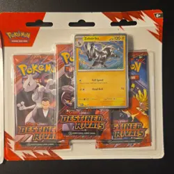 Pokemon S&V Destined Rivals 3 Booster Packs w/ Kangaskhan & Zebstrika Promo - Image 4
