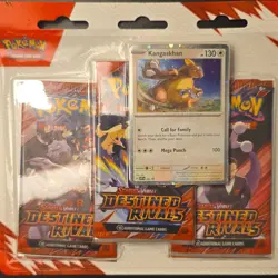 Pokemon S&V Destined Rivals 3 Booster Packs w/ Kangaskhan & Zebstrika Promo - Image 5