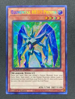 YuGiOh Elemental HERO Prisma SGX4-ENE03 Secret Rare 1st Edition LP - Image 1