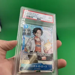 PSA 9 One Piece Japanese Portgas D. Ace P-074 Saikyo Jump May 2024 - Image 5