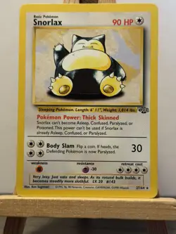 Pokemon TCG Snorlax Jungle Card 27/64 Unlimited Rare Non Holo Wotc - Image 1