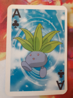Oddish Ace of Clubs Pokemon 1999 Mini Blue Deck Playing Cards 2.5x1.75in NM - Image 1
