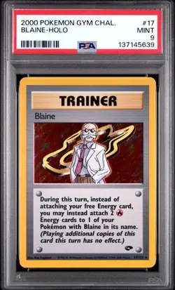 Blaine Holo 2000 Pokemon Gym Challenge #17/132 PSA 9 - Image 1
