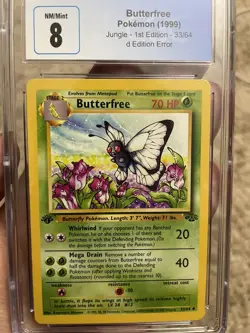 Pokemon Butterfree d Edition ERROR 33/64 CGC 8 NM Jungle 1st Ed Vintage 30th - Image 4
