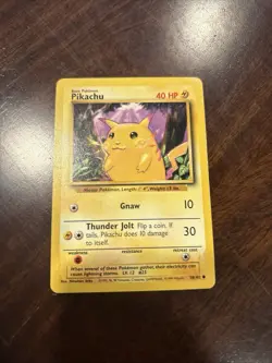 Pokemon Pikachu TCG Yellow Cheeks Base Set Card 58/102 Vintage - Image 1