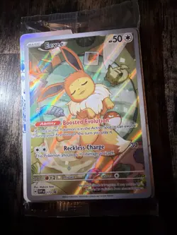 SEALED Pokemon Prismatic Evolutions Eevee 173 Black Star Promo & Sleeves…III - Image 1