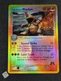 Team Magma's Rhydon 22/95 - ex Team Magma vs. Aqua Reverse Holo Rare Pokemon MP - Image 1