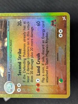 Team Magma's Rhydon 22/95 - ex Team Magma vs. Aqua Reverse Holo Rare Pokemon MP - Image 5