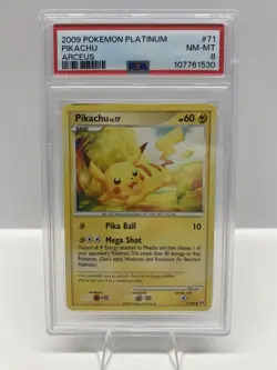 PSA 8 Pikachu #71/99 Pokemon Platinum Arceus 2009 Near Mint-Mint Condition - Image 1
