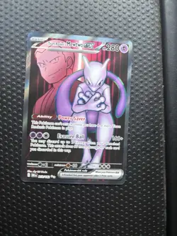 Pokemon Team Rocket's Mewtwo EX 213/182 DRN Rare Holo EX Psychic HP 280 - Image 1