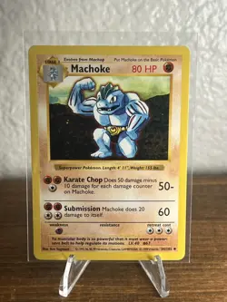 Shadowless Machoke 34/102 Base Set - WOTC Vintage Pokemon 1999 - Image 1