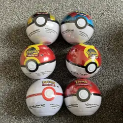 6 x Pokemon TCG Pokeball Tins Pokeball Ball E25 - DESTINED RIVALS New & Sealed - Image 1