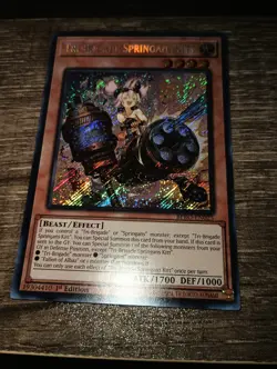 Yu-Gi-OH TRI- BRIGADE SPRINGGANS KITT BPRO-EN025 SECRET RARE 1ST ED - Image 1