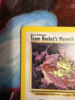 Team Rocket's Meowth Black Star Promo Pokemon Card #18 DAMAGED Please Read - Image 2
