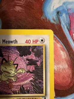 Team Rocket's Meowth Black Star Promo Pokemon Card #18 DAMAGED Please Read - Image 3