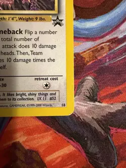 Team Rocket's Meowth Black Star Promo Pokemon Card #18 DAMAGED Please Read - Image 4