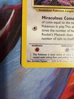 Team Rocket's Meowth Black Star Promo Pokemon Card #18 DAMAGED Please Read - Image 5