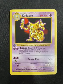 Kadabra 32/102 1st Edition Shadowless Uncommon Base Set LP/MP - Pokemon Card - Image 1