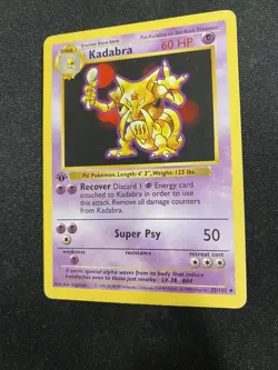 Kadabra 32/102 1st Edition Shadowless Uncommon Base Set LP/MP - Pokemon Card - Image 3
