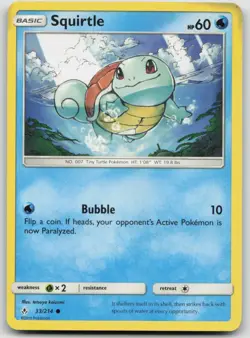 Pokemon Card Squirtle Common SM - Unbroken Bonds 33/214 - Image 1