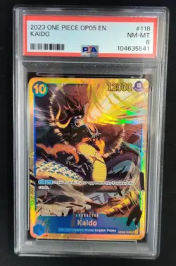 PSA 8 Kaido OP05-118 Awakening of the New Era One Piece TCG Graded Card - Image 1