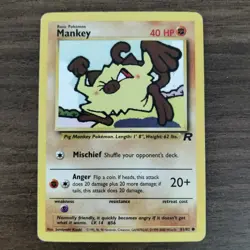 Mankey 61/82 - MP Team Rocket - 2000 WOTC Common Pokemon TCG Card - Image 1