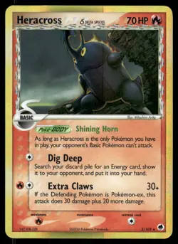Pokemon Cards Heracross 3/101 Dragon Frontiers Holo Rare NM - Image 1