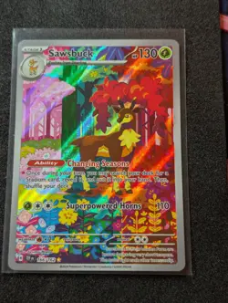 Sawsbuck Illustration Rare Pokemon Card 166/162 Temporal Forces NM - Image 1