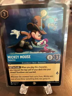 Lorcana COLD FOIL Mickey Mouse - Detective - Promotional Cards # 8/P1 - Image 1