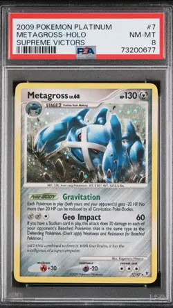 PSA 8 Metagross 7/147 Platinum Supreme Victors 2009 Holo Pokemon Card - Image 1