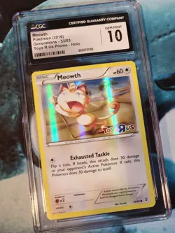 Meowth - (Toys R Us Promo) 053/083 Pokemon Generations 2016 CGC 10 Gem Mint 🔥🔥 - Image 1