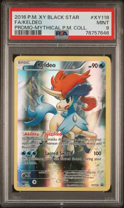 Pokemon Keldeo XY118 Full Art Mythical Collection PSA 9 - Image 1