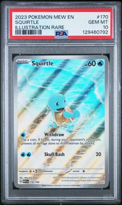 2023 POKEMON MEW EN-151 ENGLISH ILLUSTRATION RARE #170 SQUIRTLE PSA 10 - Image 1