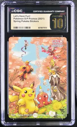 2021 Pokemon Let’s Have Fun! SP Promos Spring Pokeka Pikachu CGC PRISTINE 10 - Image 1