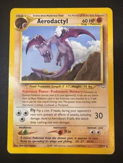 Pokemon WOTC Card - Aerodactyl - Neo Revelation - Non-Holo Rare - 15/64 - MP - Image 1