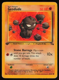 1999 Classic - Fossil Geodude 1st Edition Basic/Common #47 - Image 1
