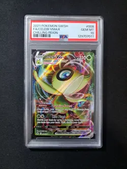 Pokemon TCG Chilling Reign Celebi VMAX 008/198 Full Art Gem MT PSA 10 - Image 1