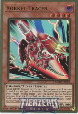 Yugioh Rokket Tracer MGED-EN020 Premium Gold Rare 1st Edition Near Mint - Image 1