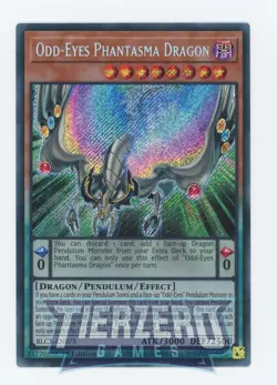 Yugioh Odd-Eyes Phantasma Dragon BLCR-EN075 Secret Rare 1st Edition Near Mint - Image 1