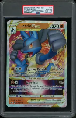 PSA 10 Lucario VSTAR Jumbo Promo SWSH214 Holo Oversized Pokemon Card - Image 1
