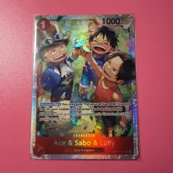 One Piece CCG Ace & Sabo & Luffy OP13-007 SR Parallel Foil English Card TCG - Image 1