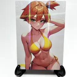 PokeGirl Misty Sexy Bikini Anime Waifu Girl Doujin Lewd Goddess Story Art Card - Image 1