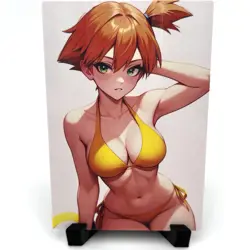 PokeGirl Misty Sexy Bikini Anime Waifu Girl Doujin Lewd Goddess Story Art Card - Image 2