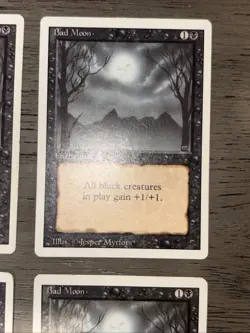 4x MTG Bad Moon Revised Edition Magic the Gathering LP - Image 4