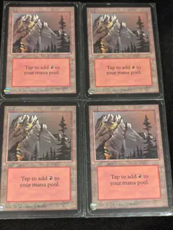 Mountain x4 - Alpha - Land - LP - MTG - Magic the Gathering - Basic Land - Image 1