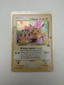 POKEMON TCG BIRTHDAY PIKACHU 24 BLACK STAR PROMO HOLO NM CELEBRATIONS - Image 1