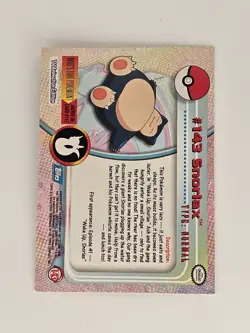 2000 Topps Pokemon TV #143 Snorlax Animation Series 3 Non Holo Blue Label LP - Image 2