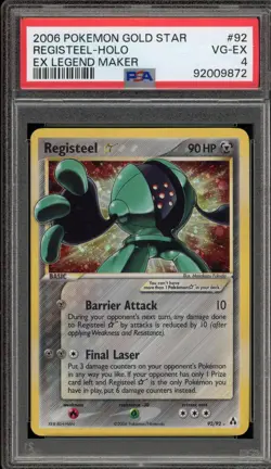 Pokemon Registeel Gold Star EX Legend Maker Holo Ultra Rare #92 PSA 4 - Image 1